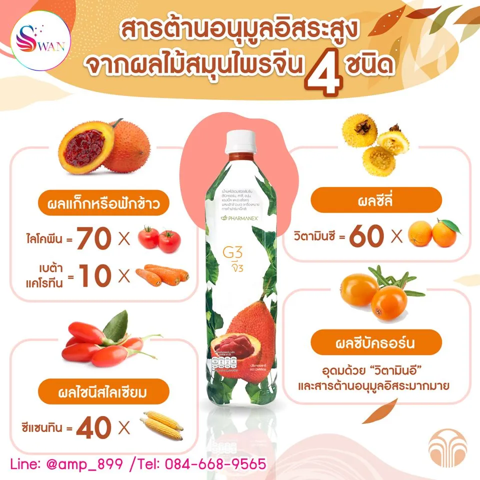 Nuskin G3 นูสกิน จี 3 เครื่องดื่ม น้ำผลไม้ ส่วนประกอบสำคัญ