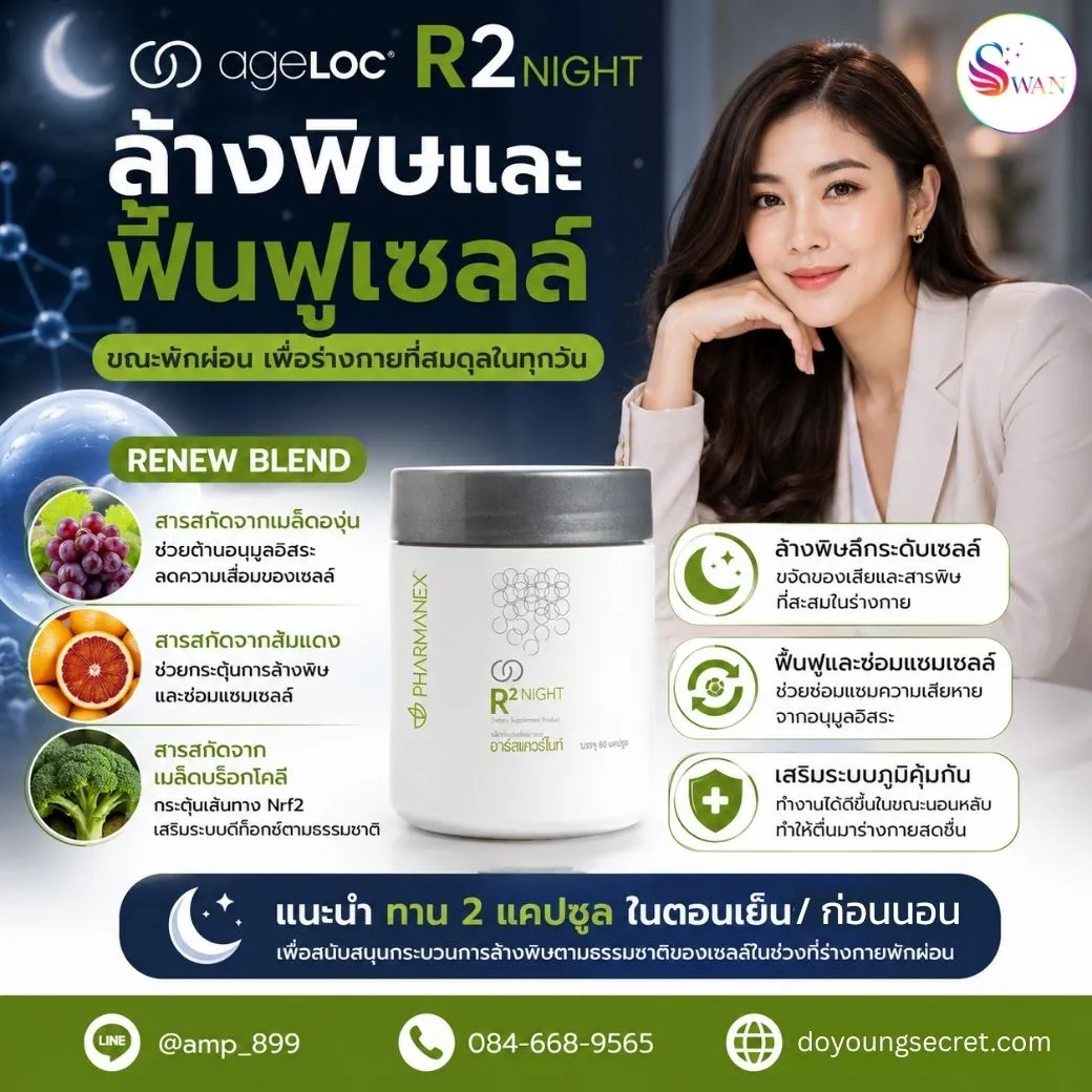 R2 Night ล้างสารพิษระดับเซลล์ ส่วนผสม