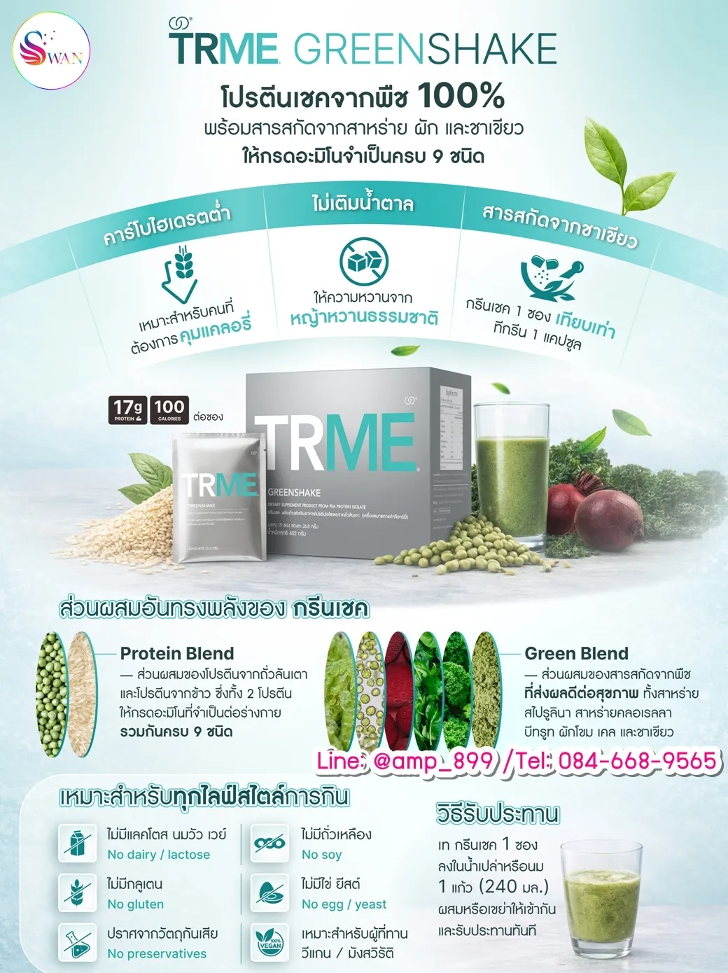 TRME Green Shake protien Nuskin ageLoc ทีอาร์มี กรีนเชค โปรตีนจากพืช - Recap