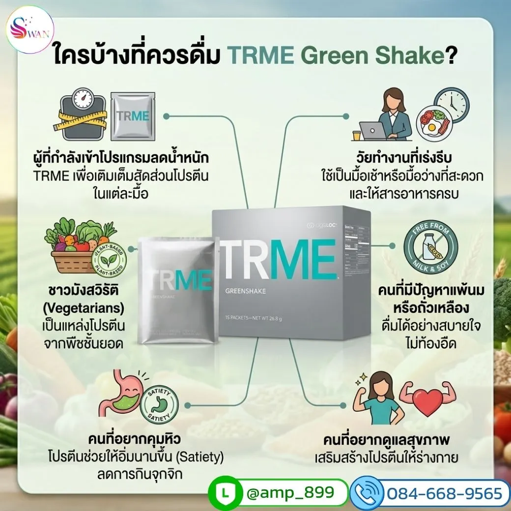TRME Green Shake protien Nuskin ageLoc ทีอาร์มี กรีนเชค โปรตีนจากพืช เหมาะกับใครบ้าง